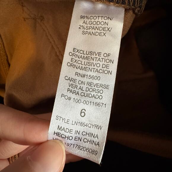 Wit & Wisdom AbSolution Straight Pants Brown Corduroy Cotton Women 6 NWT - Picture 6 of 8